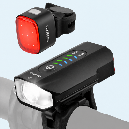 Lumiere Velo Avant et Arriere rechargeable en Alu avec Affichage du Niveaux de batterie