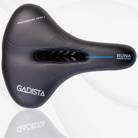 Selle velo RUNA ultra confortable fait mains en ITALIE avec technologie brevetée 3ZONES, usage VTT, ville ou Randonnée. GADISTA
