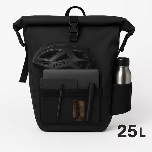Sacoche 3-en-1 vélo 25L - Étanche, léger, compatible porte-bagage. Se porte en sac à dos, en bandoulière ou fixé au vélo.