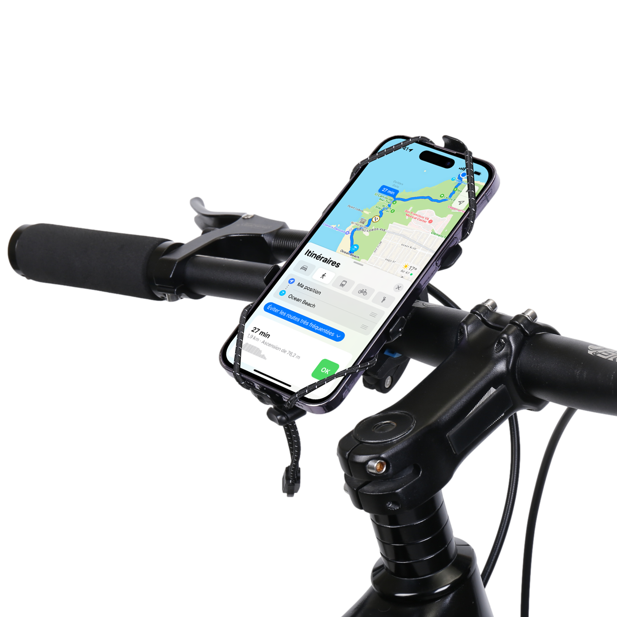 GADISTA FRANCE Support Téléphone Vélo 2en1 Avec Boîte à Gants Intégrée - Sacoche Amovible Fixation Innovante Rotation 360° Jusqu'à 7 Pouces - Idéal Cadeau Cycliste
