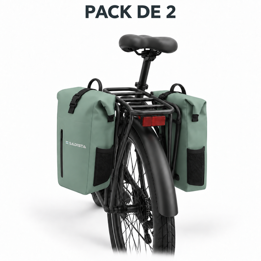 Pack 2 Sacoche Velo arrière 2EN1 en TPU-Étanche, Légère et Universelle