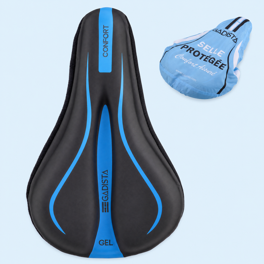 Housse de Selle de Vélo en Gel, Couvre Selle Velo Ultra Confortable pour VTT, Vélo de Route, E-Bike, et Vélo Spinning - Hommes et Femmes
