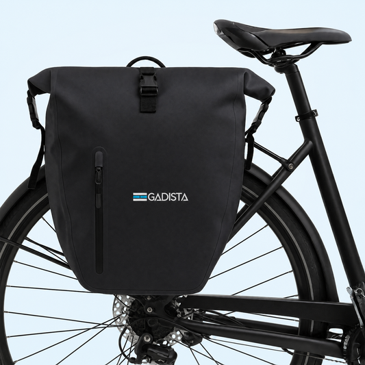 Sacoche Vélo 2-en-1 en TPU - Étanche, Légère et Universelle pour Porte-Bagage. Compartiment pour PC 17", se porte également en bandoulière ou à la main (L'unité)