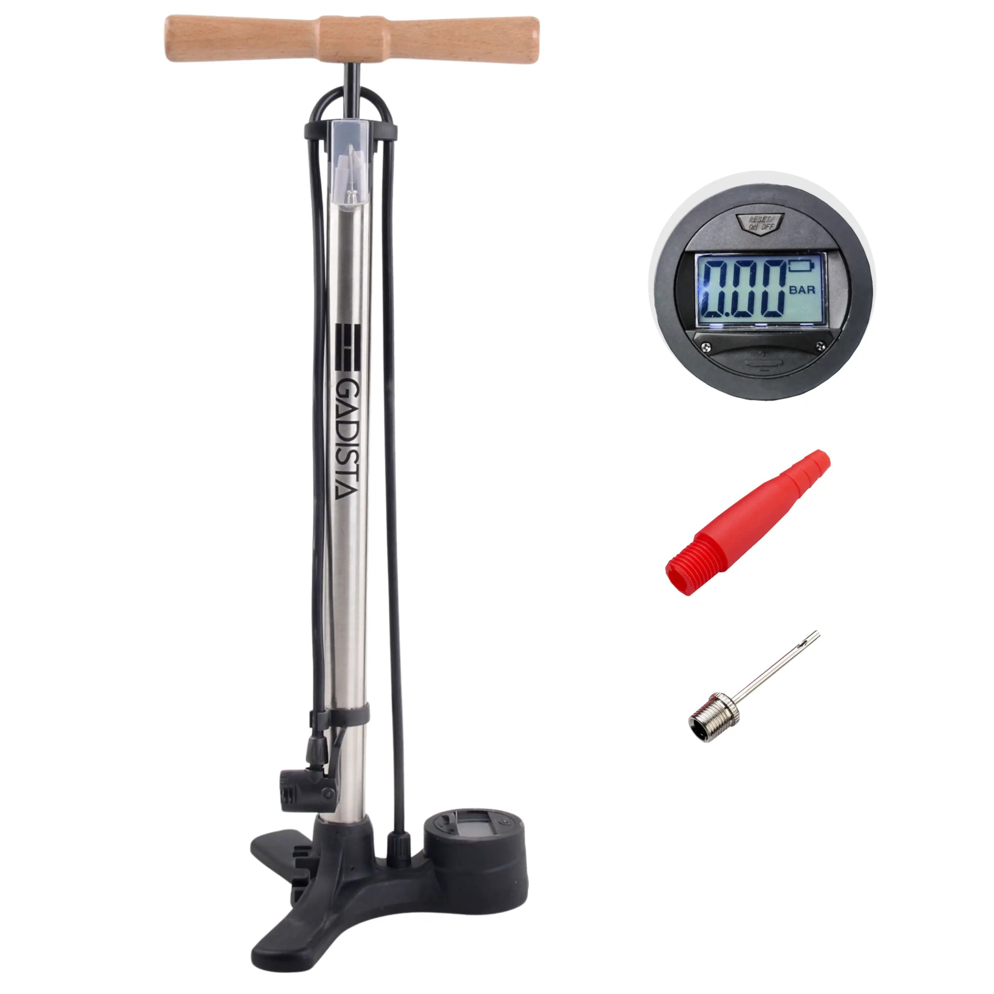Pompe vélo manomètre digitale 160 PSI GADISTA