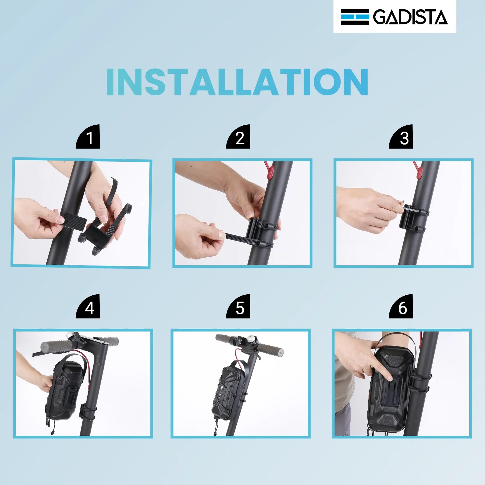 Sacoche Trottinette Electrique étanche 2L, Fixation innovante. Accessoires Trott GADISTA
