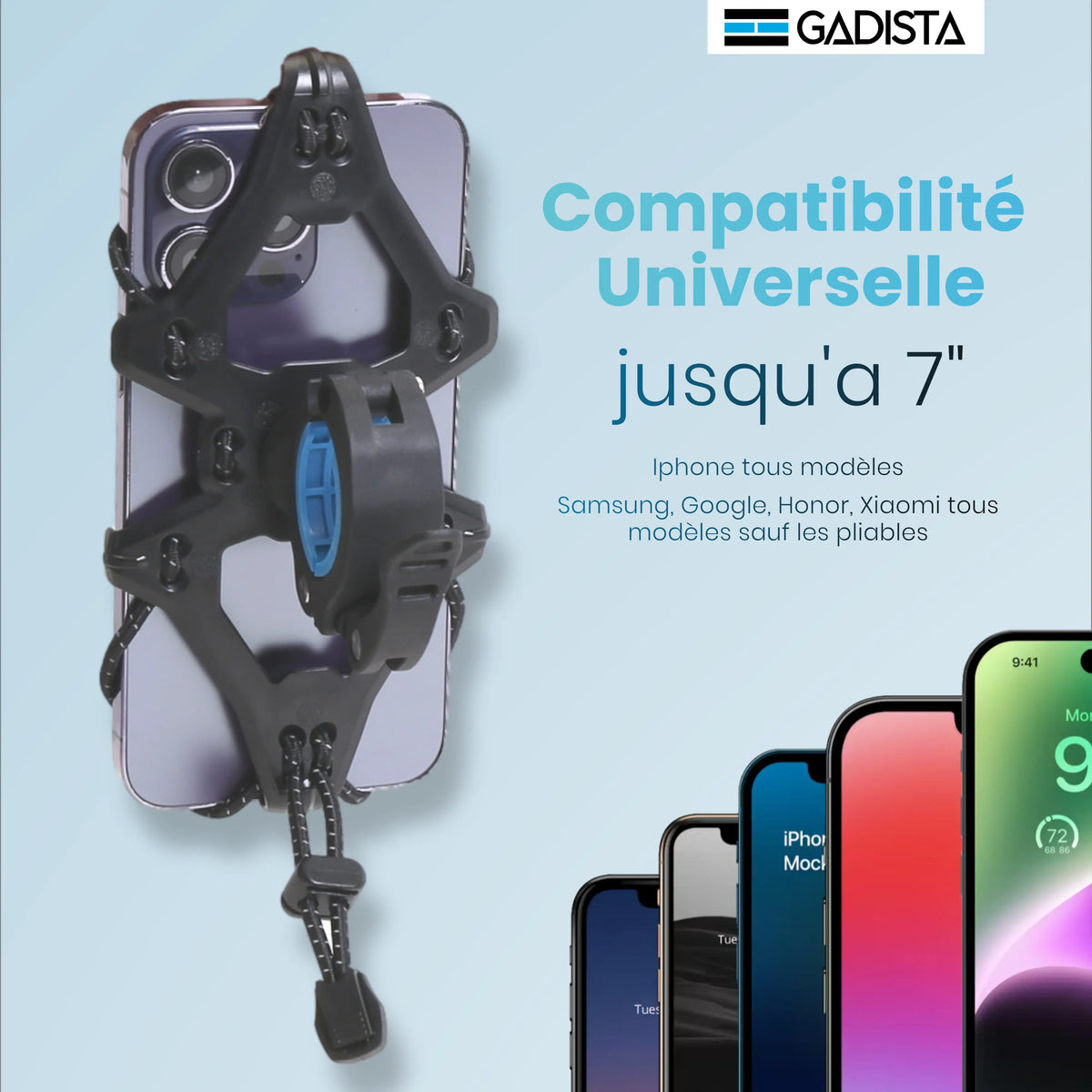 Support Téléphone Vélo 360° Aluminium – Fixation Guidon Rotative, Compatible Smartphones, Gris Anthracite Robuste