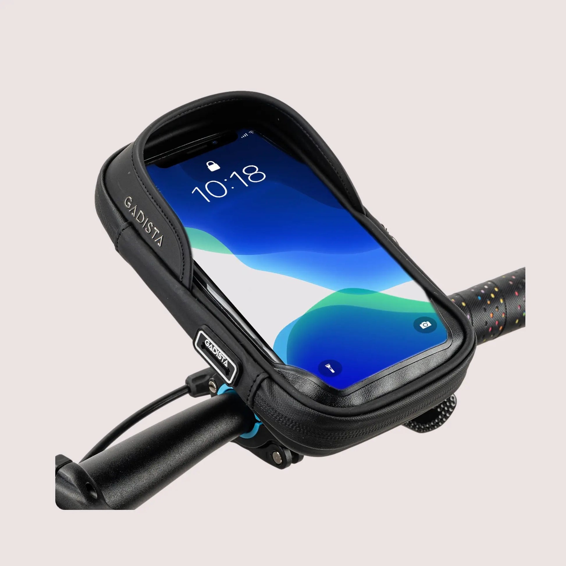 Fixation pour support Telephone Velo/Moto/Trottinette étanche avec Housse de Pluie Transparente et Une Fixation innovante. GADISTA