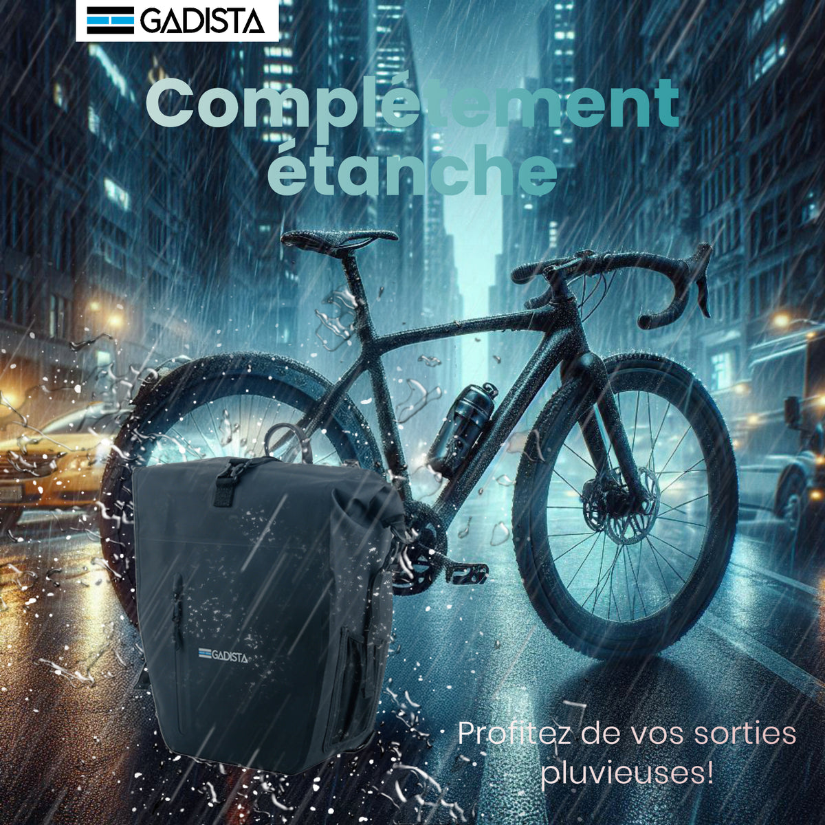 GADISTA Sacoche Selle Vélo Étanche 2L - Dégagement Rapide, Coque Rigide, Réfléchissante - Accessoire Vélo Ville & Loisir