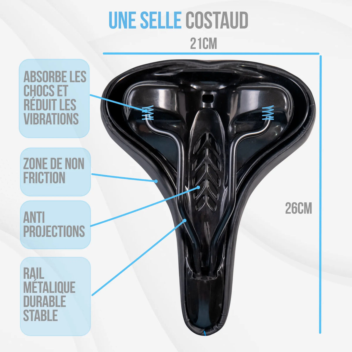 Selle velo ASTRID XXL ultra confortable, selle extra large fait mains en ITALIE