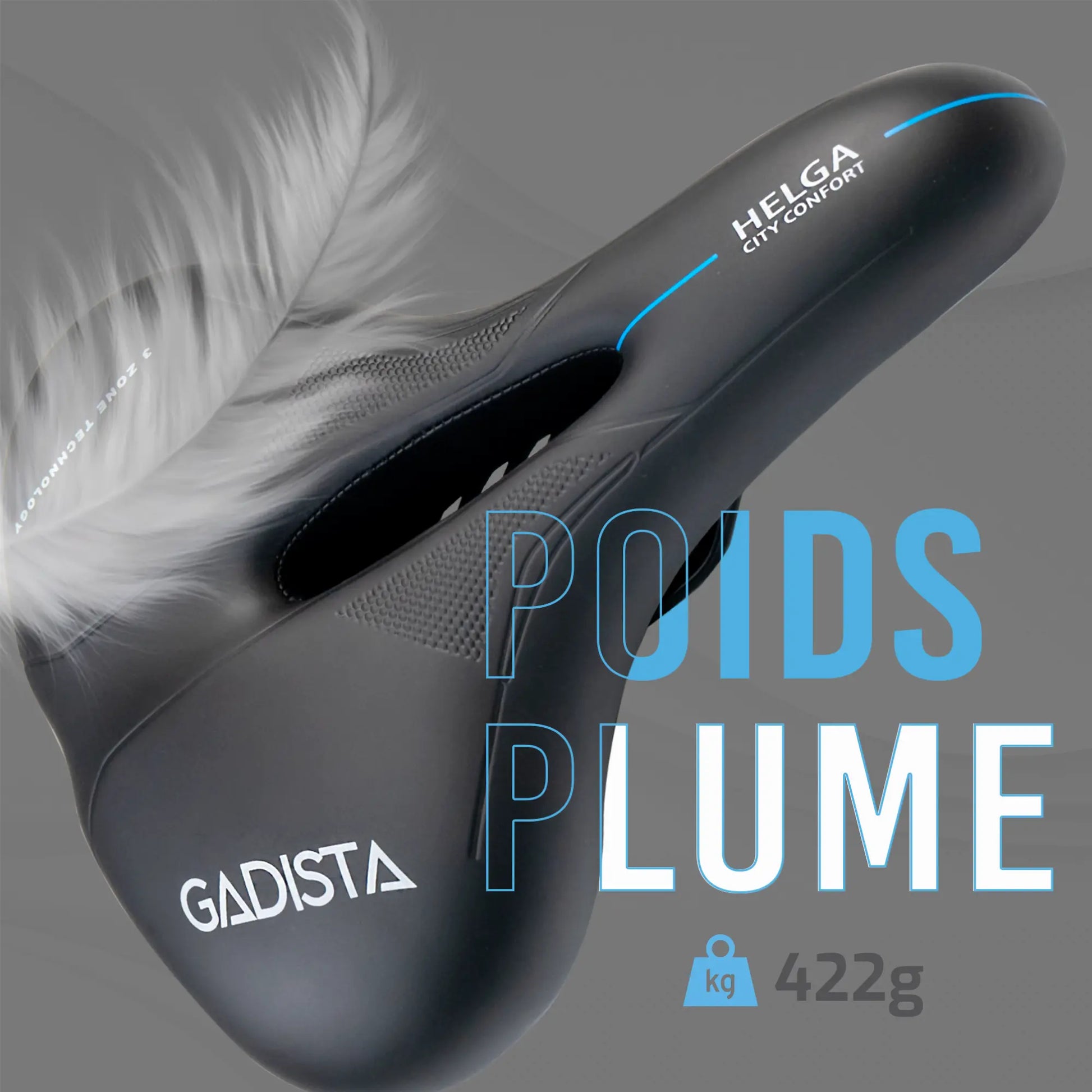Selle de vélo GADISTA UPPSALA en cuir noir ultra confortable avec Selle de vélo GADISTA UPPSALA en cuir noir ultra confortable avec